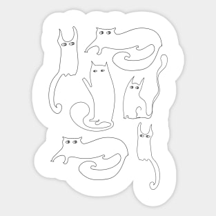 Minimalist art cats Sticker